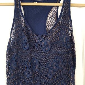 Anthropologie BB Dakota blue lace dress small